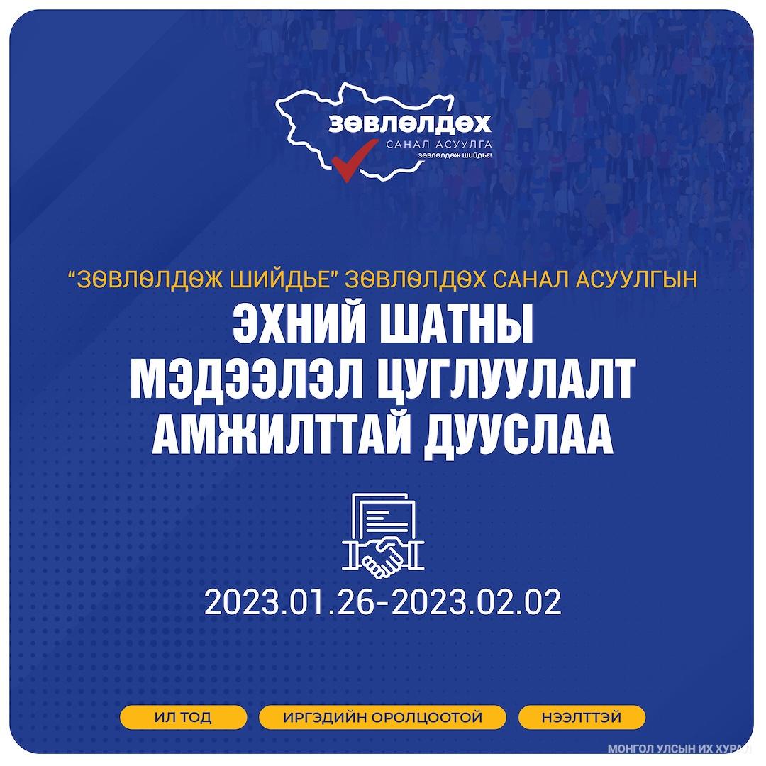 “Зөвлөлдөж шийдье” санал асуулгын нэг дэх шатны мэдээлэл цуглуулалт дууслаа